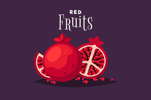 وکتور رایگان انار لایه باز مخصوص شب یلدا فایل EPS و Ai